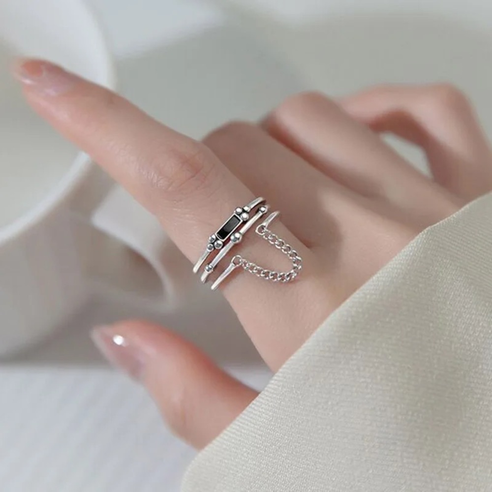 ✨NEW LAUNCH✨925 stamped silver Super Cool style adjustable ring for women girl - Picture 7 of 8